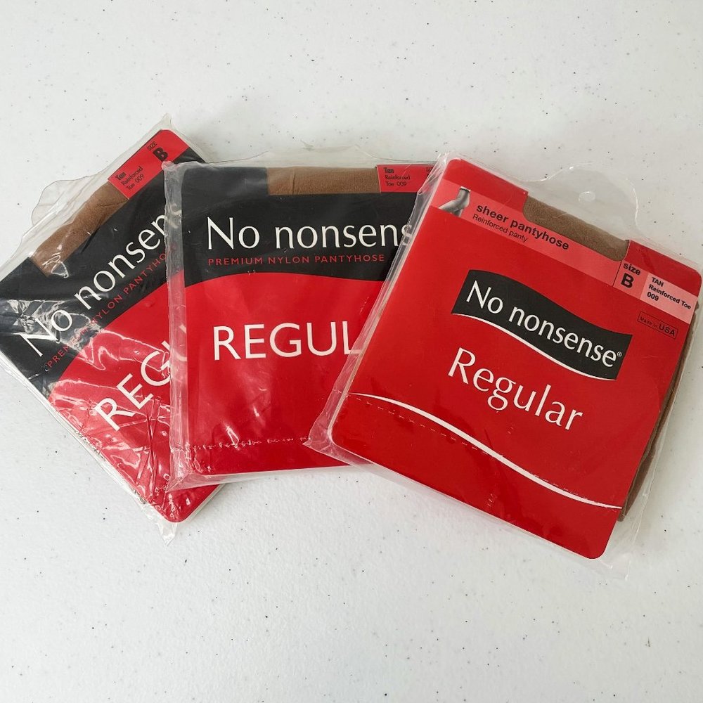 No Nonsense Regular Pantyhose Tights & One Sheer Pair Tan 009 Size B